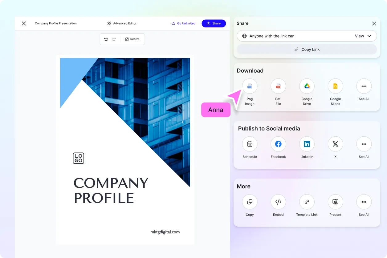 Free AI Company Profile Presentation Generator, Free Company Profile Presentation Maker Online [ No Signup ]